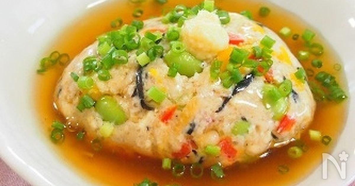 レンジで！ふわとろ7品目蒸しハンバーグ