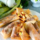 【皮パリパリカレーチーズ春巻き】揚げない！レトルトで簡単！