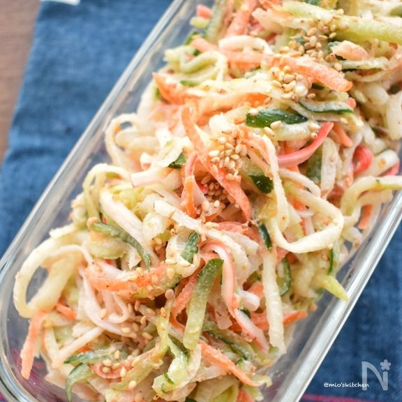 5分で完成♡味付け3つ♡甘酸っぱさがたまらん♡大根サラダ♡