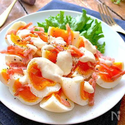 3分おつまみ♡チーズ好きがハマるシーザー風おつまみたまご