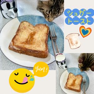 のりのり🐾🎀🤍の作ってみた!投稿(5分で完成!一度食べたら虜♡【シュガートースト】)