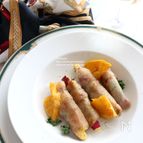 さつまいもの豚肉巻きオレンジバター風味
