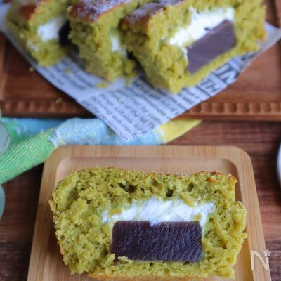 生地作り3分!ようかんとクリチの抹茶パウンドケーキ