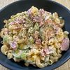 楽ラク手抜キッチン🐶🐾の作ってみた!投稿(炒めて風味アップ☆ベーコンとズッキーニのマカロニサラダ)
