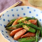 オクラとウインナーのしょうゆ炒め