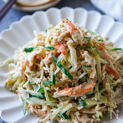 ポリポリ食感♡『切り干し大根と胡瓜のツナマヨサラダ』３分副菜