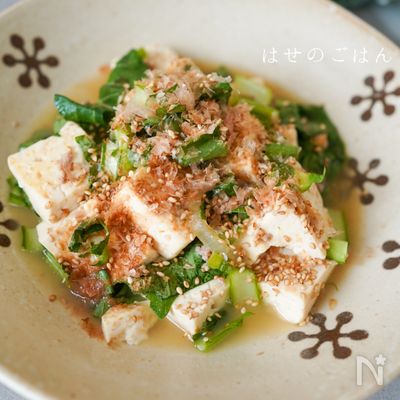 レンジであったか♪『小松菜と豆腐の煮びたし♪』