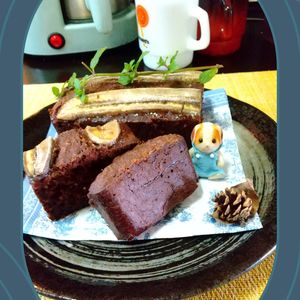 チョロリスの作ってみた!投稿(チョコバナナのオートミールケーキ♡砂糖、卵、バター、不使用)