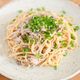 ゆでたパスタに和えるだけ！ツナ缶のゆかりマヨポンパスタ
