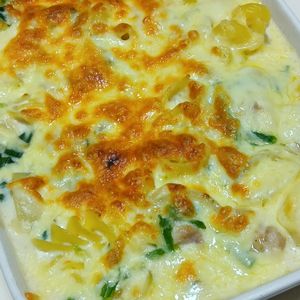 marine55の作ってみた!投稿(【鶏肉とほうれん草のマカロニグラタン】マカロニ別ゆで不要♪)