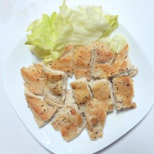 ふうかの作ってみた!投稿(『むね肉 de ガーリックチキンステーキ』皮パリ♡オススメ♪)