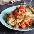 ＼リピート必至！／大葉香るトマトツナそうめん（にんにく風味）