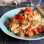 ＼リピート必至！／大葉香るトマトツナそうめん（にんにく風味）