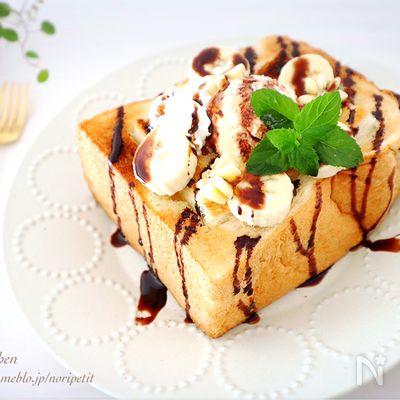 【簡単】至福のおやつ♡チョコバナナ【ハニートースト】