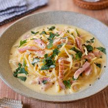 【ワンパンだしカルボ】白だしで和風な味わい♪簡単に作れる！