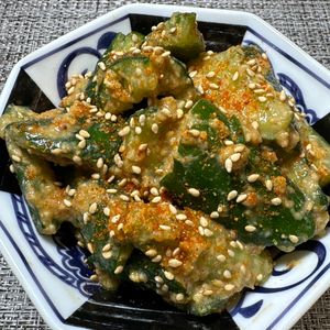 楽ラク手抜キッチン🐶🐾の作ってみた!投稿(ごま味噌だれが最高《バリ旨♡きゅうり》)
