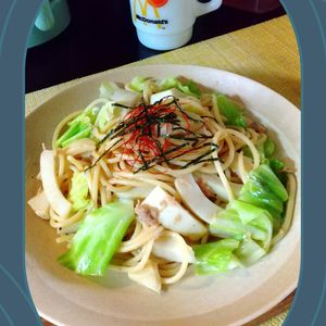 チョロリスの作ってみた!投稿(たけのことキャベツのかんたん和風パスタ)