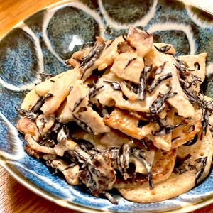 michuの作ってみた!投稿(蓮根とひじきとベーコン《カフェ風♡サラダ》)