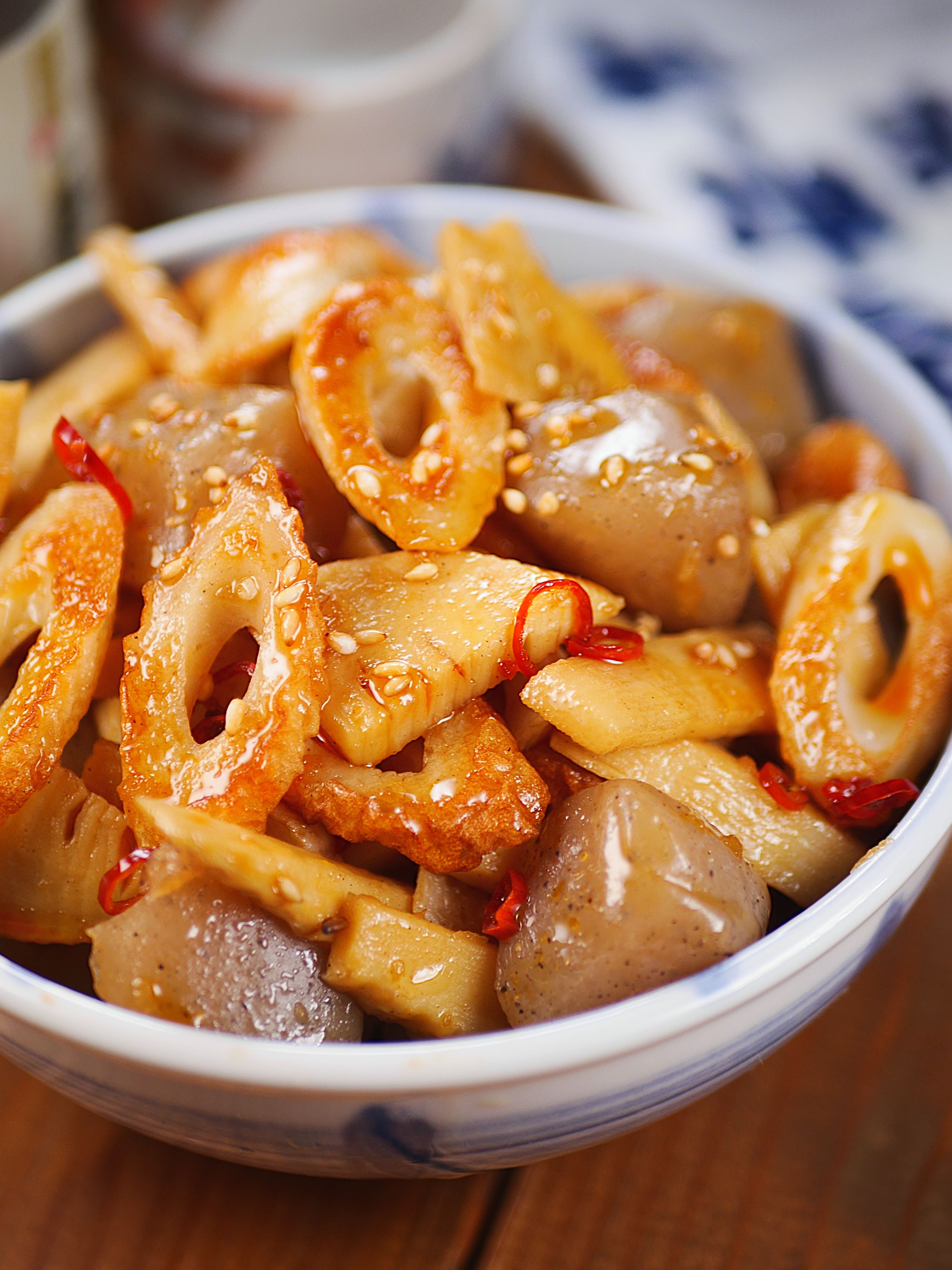 ちくわと蒟蒻とたけのこの♪うま辛きんぴら🤩💨 | レシピサイトNadia