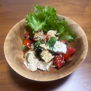 こむぎの作ってみた!投稿(豆腐とトマトのさっぱりポン酢サラダ)
