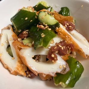 ゆっこの作ってみた!投稿(5分副菜【きゅうりちくわの梅白だし和え】)