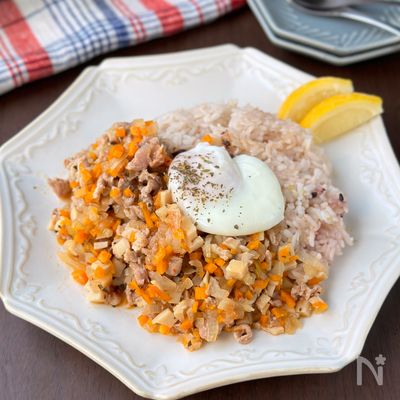 【レンチン完了！豚こまで作る即席ガパオライス】節約/夏休み