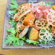 素揚げ根菜と水菜のサラダ