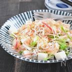 豆腐と水菜の和風サラダ・甘酢ドレッシング