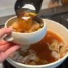 身体に染みる！簡単【豚バラと焼きネギのつけ汁うどん】の工程3