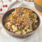 シンプルなのに止まらない✨【牛ごぼうご飯】