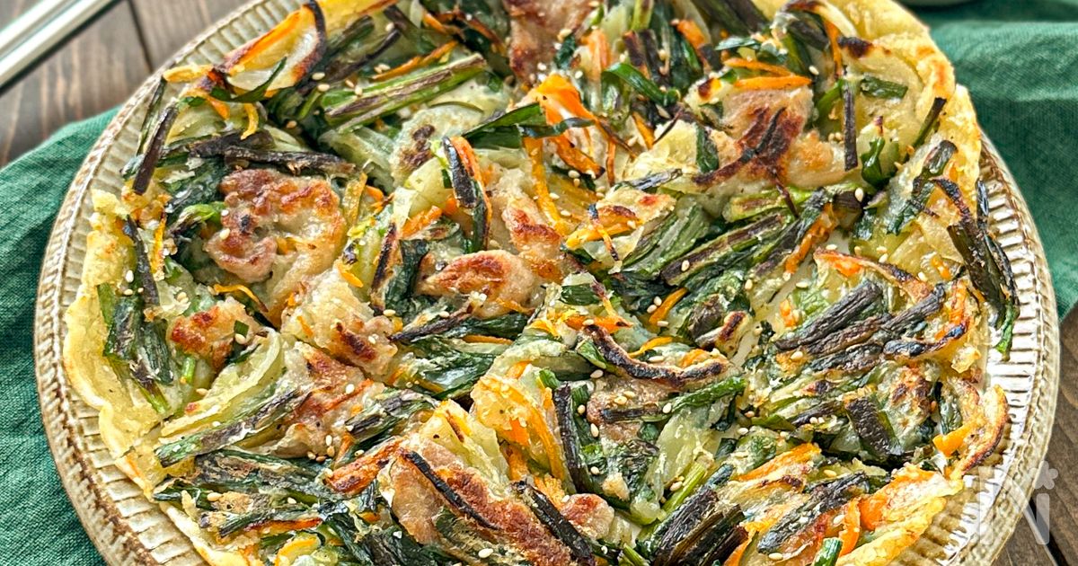 【カリッともちもち♡基本のニラチヂミ】もちもち食感が◎