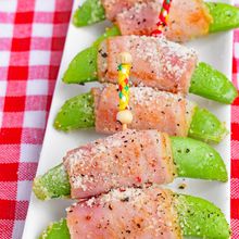 【お弁当に！】スナップエンドウのベーコンチーズ焼き