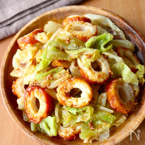 レンジで5分!【キャベツとちくわの胡麻和え】栄養満点副菜♩