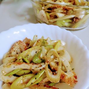 ゆみの作ってみた!投稿(爆速３分絶品おかず【ちくわの白ねぎペッパー和え】)