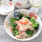 豆腐、カニカマ、ブロッコリーの中華風炒めもの