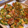 具だくさん！なすとニラと豆腐のチーズチヂミ