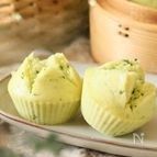 1歳頃からの【米粉七草蒸しパン】おかゆが苦手でも食べやすい