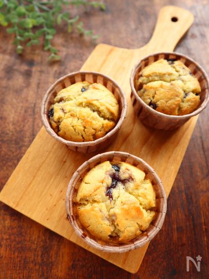 ダブルの効果で美肌に♡甘酒ブルーベリーマフィン