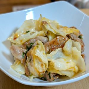 まゆのの作ってみた!投稿(仕上がり回鍋肉「豚肉とキャベツのピリ辛みそ炒め」)