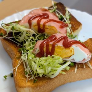 まゆのの作ってみた!投稿(1番簡単♪【レンジでハムエッグ】お弁当のエースおかず！)