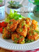 冷めても美味しい♪『ムネ肉揚げ鶏のネギゴマ甘酢ダレ』