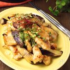 お肉やわらか♪鶏むね肉となすの照りマヨ焼き