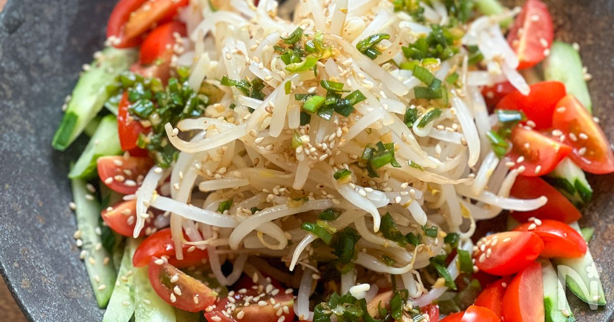さっぱり食べやすい！しょうが香るいりごまのもやしサラダ