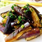 スピードおかず☆蒸しなすの辛子しょうゆあえ