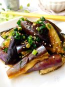 スピードおかず☆蒸しなすの辛子しょうゆあえ