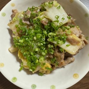 ミナの作ってみた!投稿(ワンパン10分！【豚こま肉と白菜の中華炒め】ごま油香る♩)