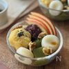 【寒天はレンジで♪】実りの秋の抹茶寒天あんみつの工程4