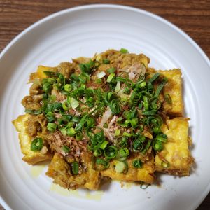 とももの作ってみた!投稿(【絹揚げとツナの和風カレー風味】レンチン一発！冷やしても◎)