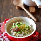 切り干し大根の食べるごま味噌豆乳スープ鍋 