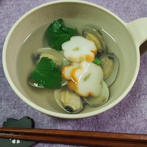 M＊Pの作ってみた!投稿(白だしで簡単に作れる＊あさりでも十分満足なかわいいお吸い物＊)